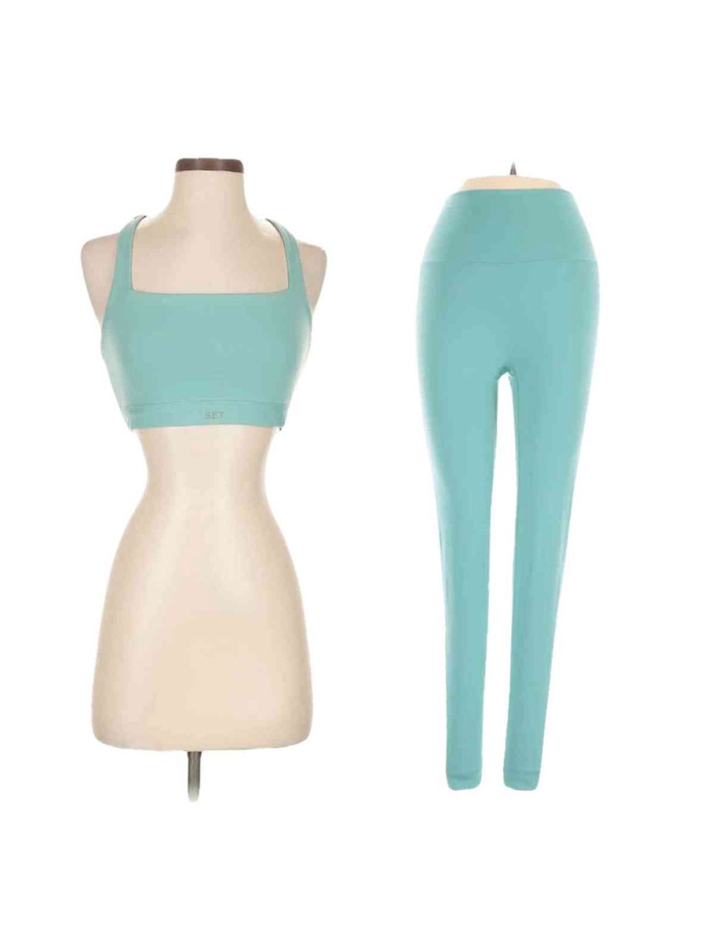 SET Active Luxform Racer Box Bra and Leggings Set in Coast